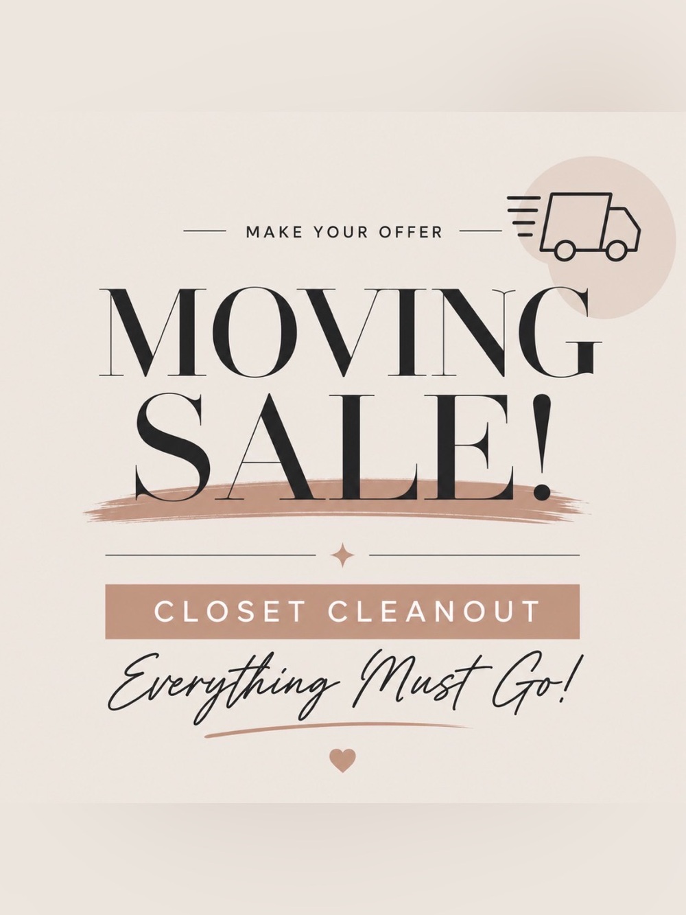 Moving Sale Closet Cleanout